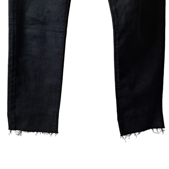 Levi's Black 501 Button Fly 26x30 Straight Leg Original Fit Frayed Raw Hem Jeans - Picture 5 of 15